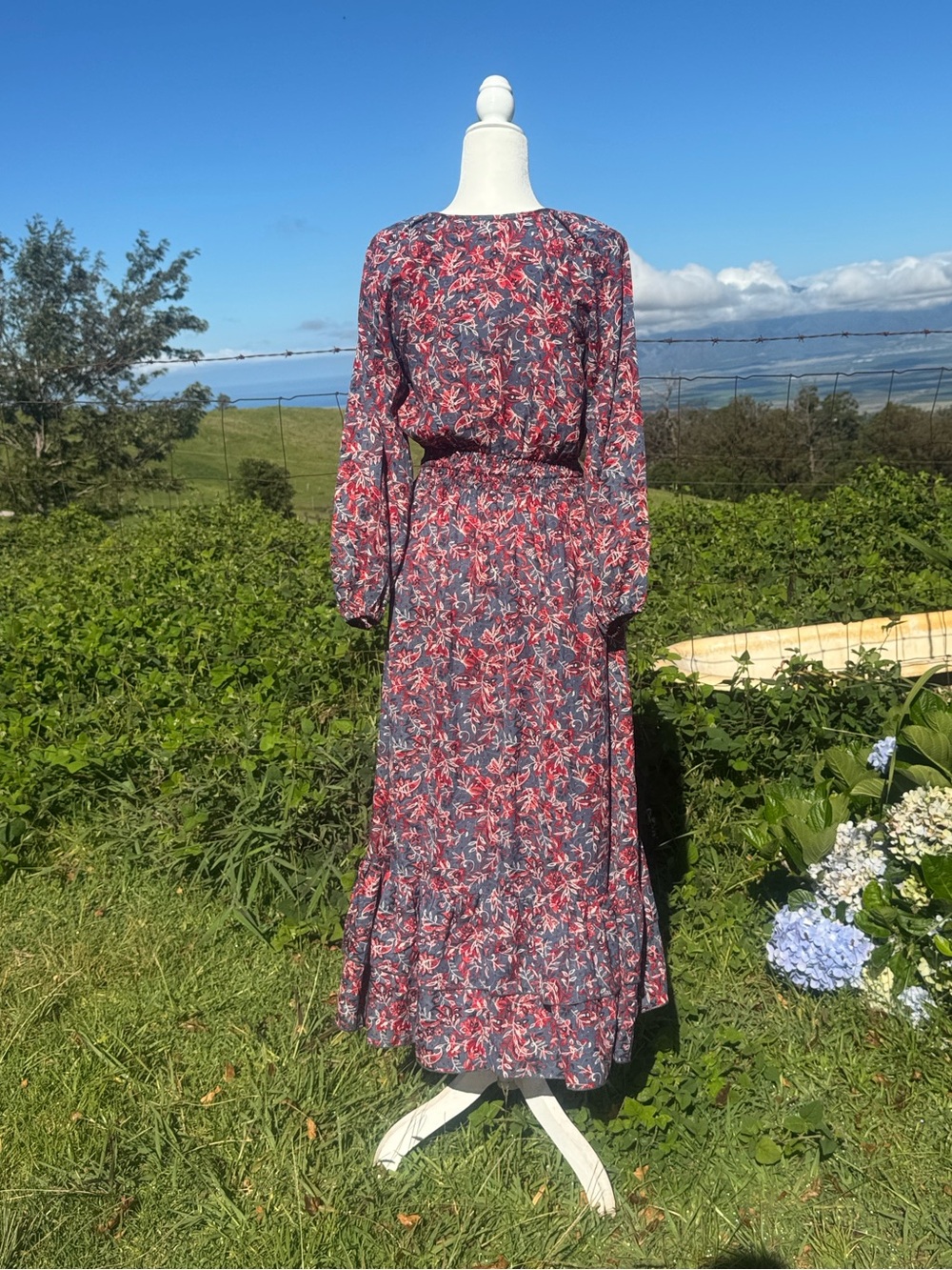 Anthropologie Boemo Peasant Floral Boho Long Sleeve MIDI Dress medium - Picture 5 of 6